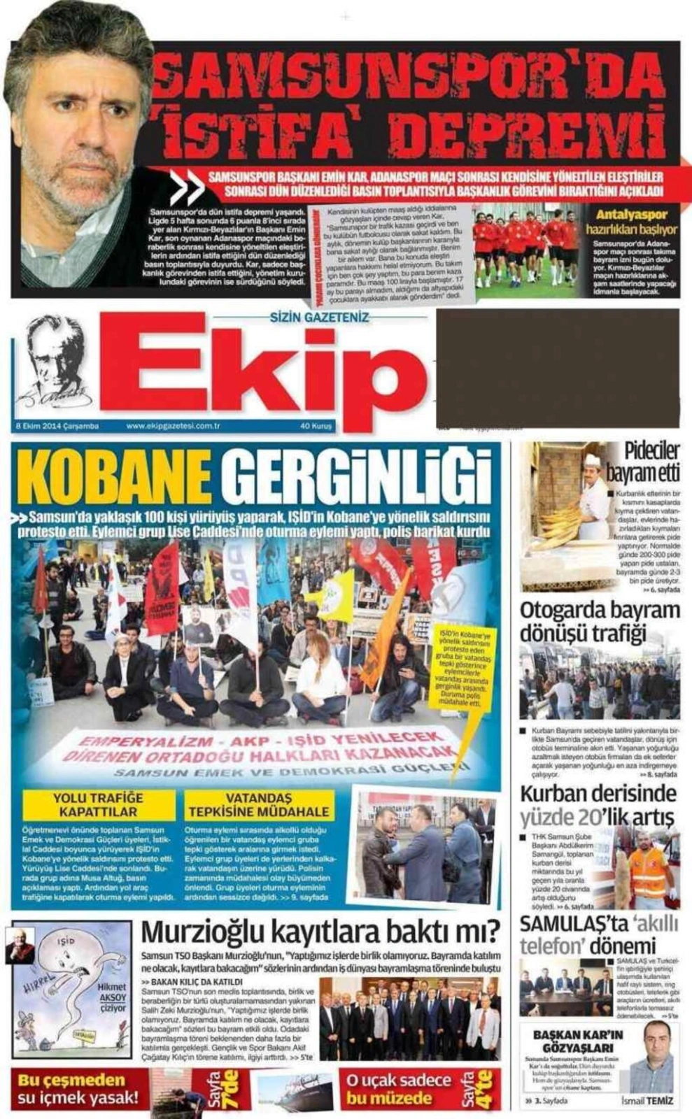 8 Ekim Samsun'un yerel gazeteleri - Resim 4