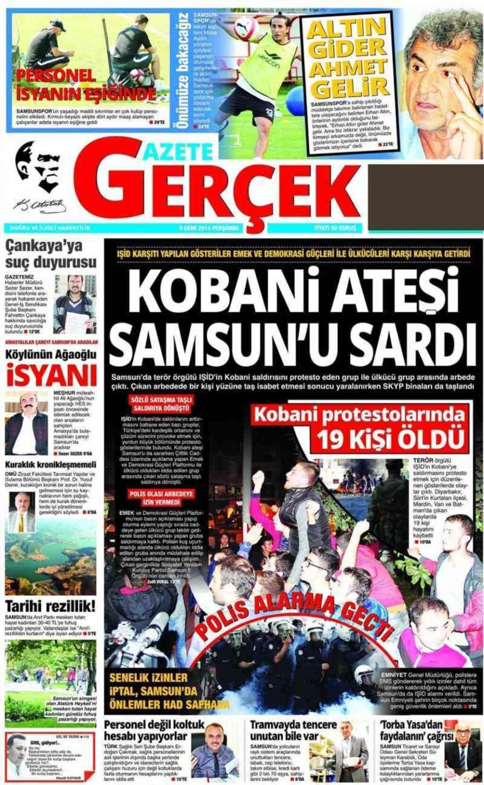 9 Ekim Perşembe Samsun Yerel Gazeteleri - Resim 4