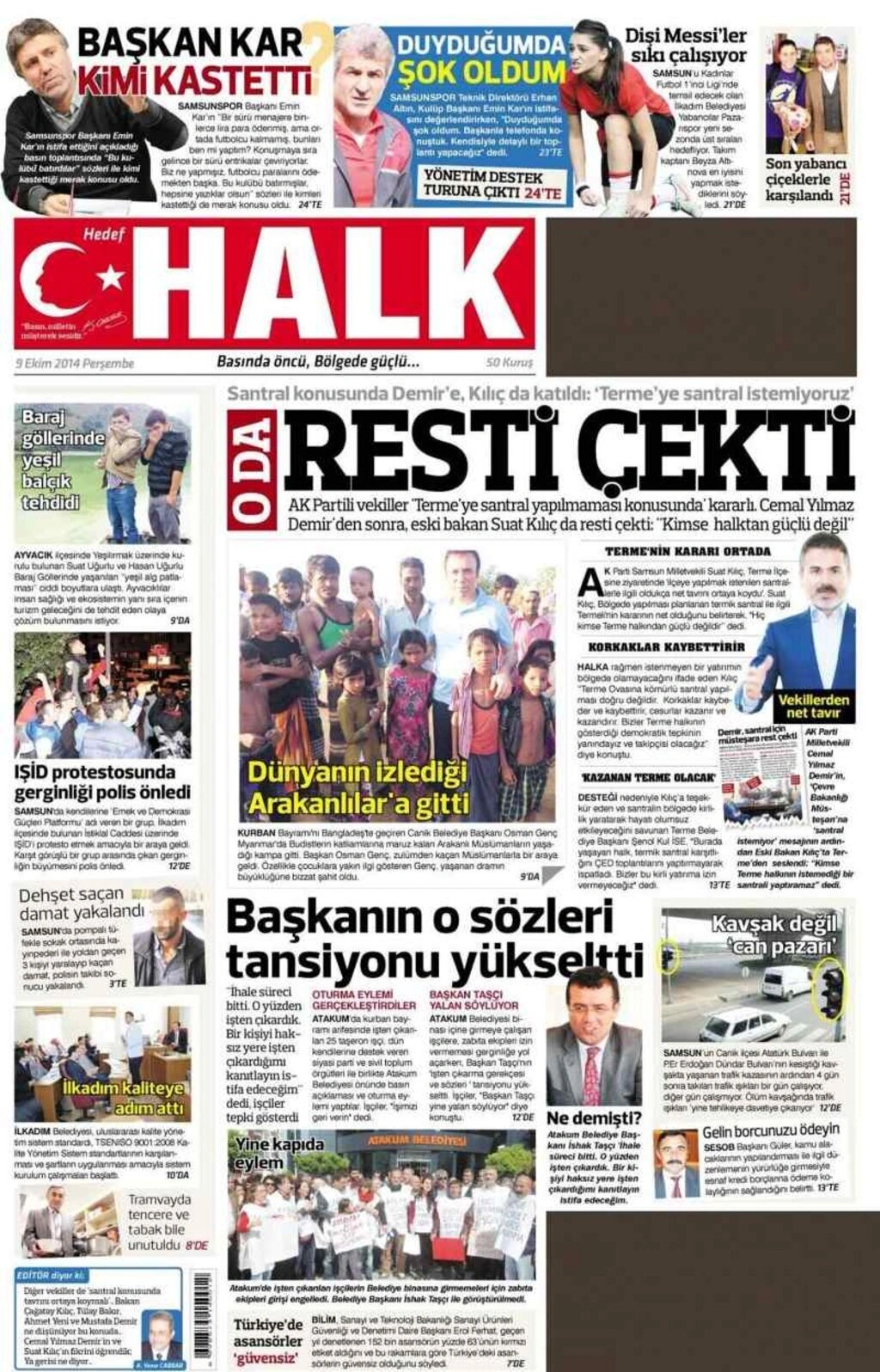 9 Ekim Perşembe Samsun Yerel Gazeteleri - Resim 5