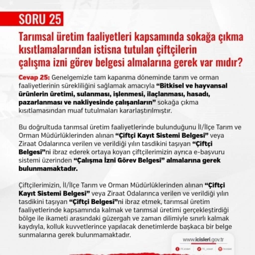Optisyenlik, elektrik ve doğalgaz tamir ve bakım ekipleri, çiftçileri ilgilendiren tam kapanma soru ve yanıtları - Resim 3