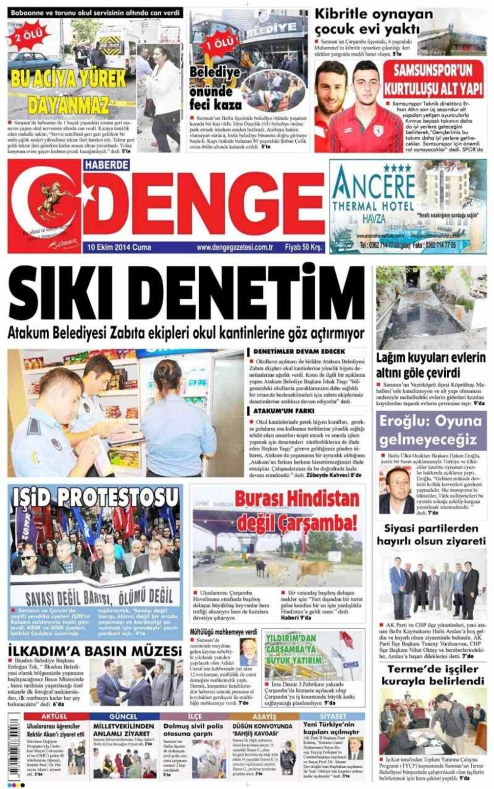 10 Ekim Cuma Samsun Yerel Gazeteleri - Resim 2