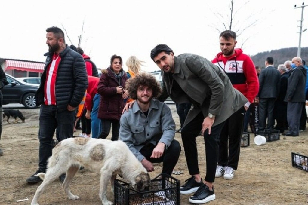 Samsunsporlu sporcular sokak canlılarını besledi - Resim 1