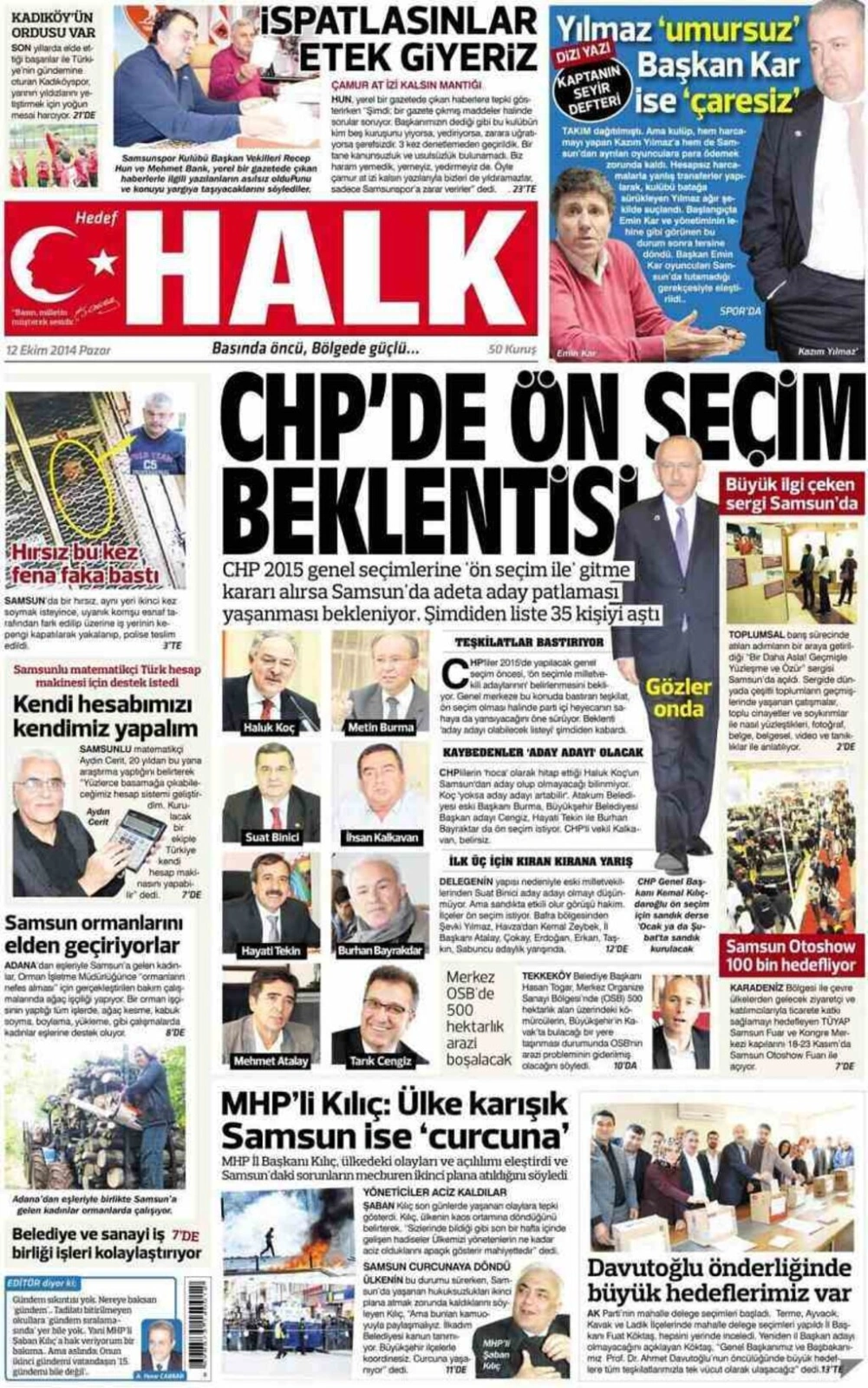 12 Ekim Pazar Samsun Yerel Gazeteleri - Resim 6
