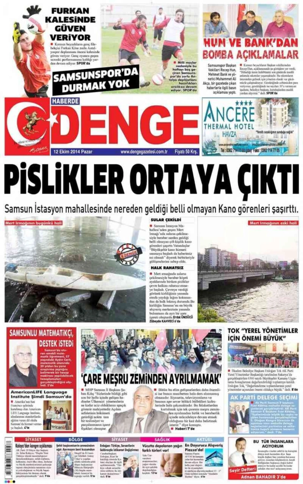 12 Ekim Pazar Samsun Yerel Gazeteleri - Resim 2