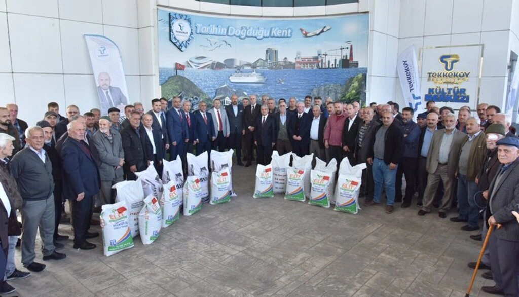 Tekkeköy’de çiftçilere buğday, yonca ve reygras tohumu dağıtıldı - Resim 13