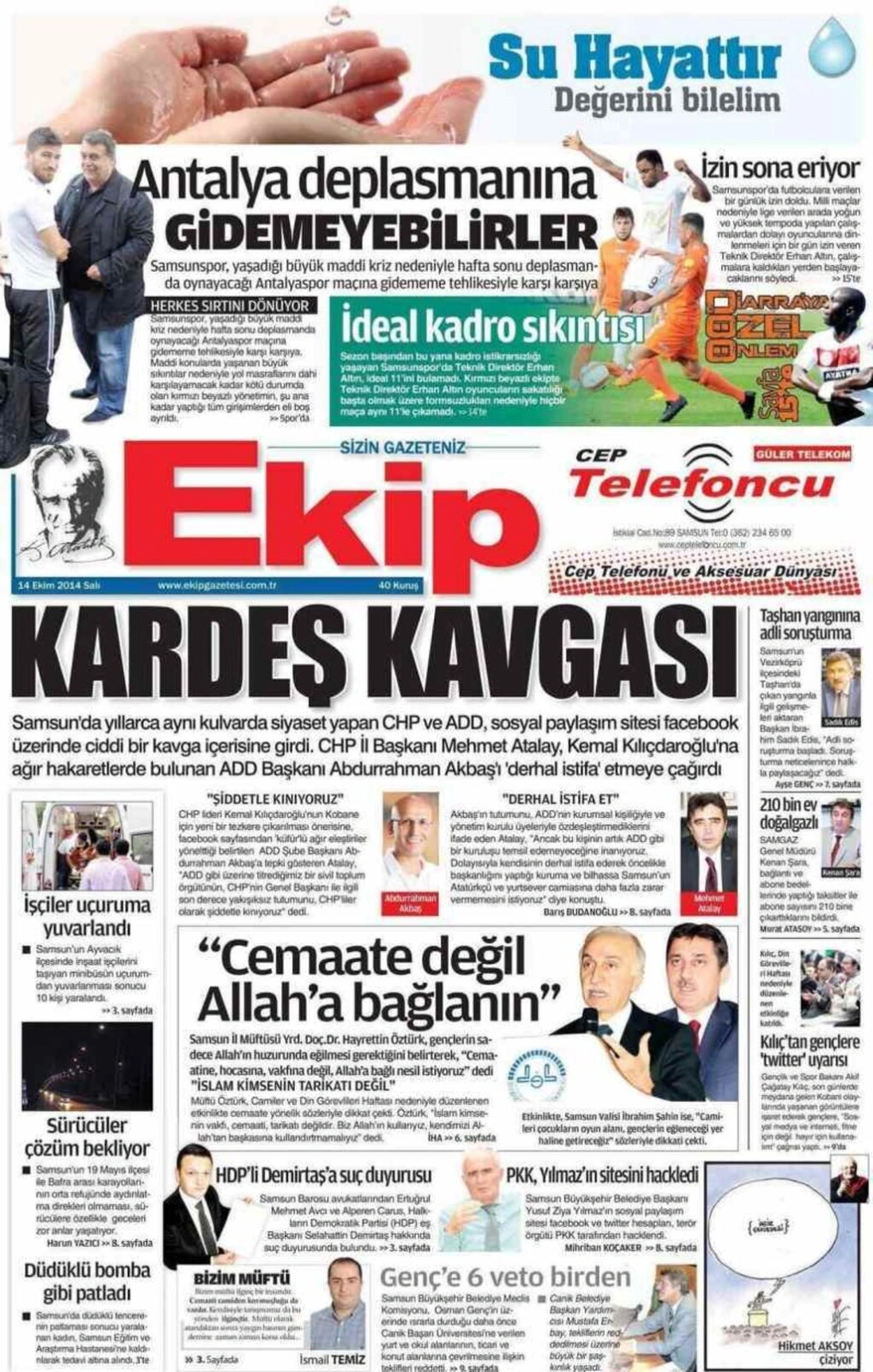 14 Ekim Salı Samsun Yerel Gazeteleri - Resim 3