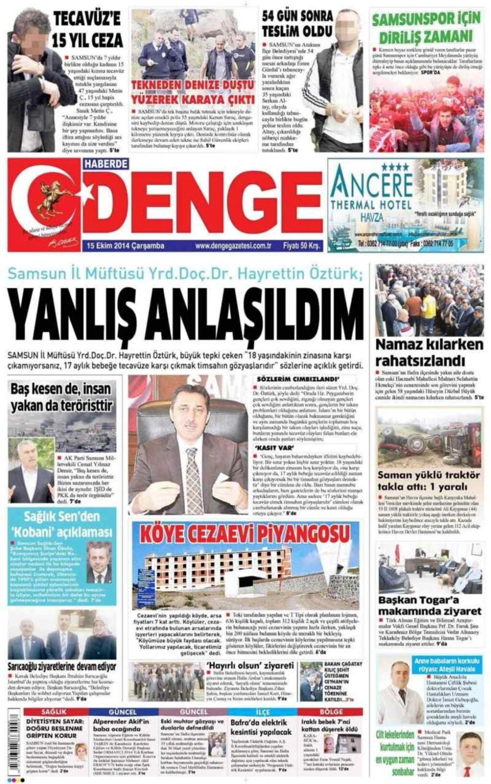 15 Ekim Samsun'un Yerel Gazeteleri - Resim 2