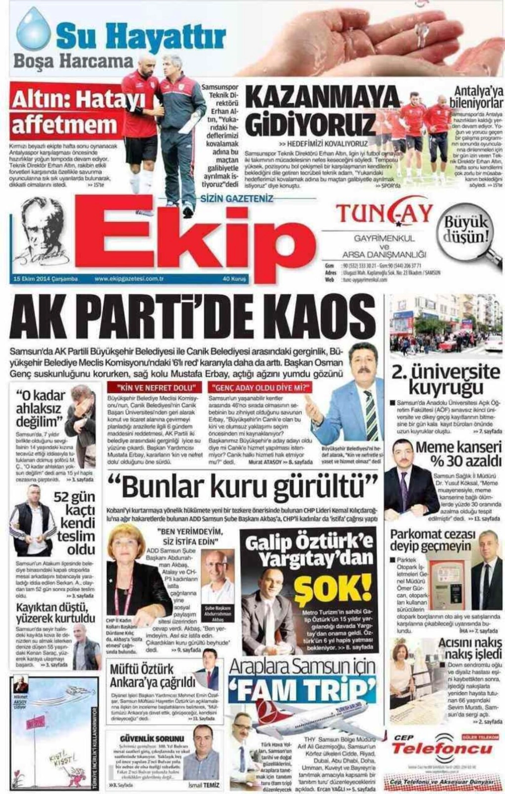 15 Ekim Samsun'un Yerel Gazeteleri - Resim 3