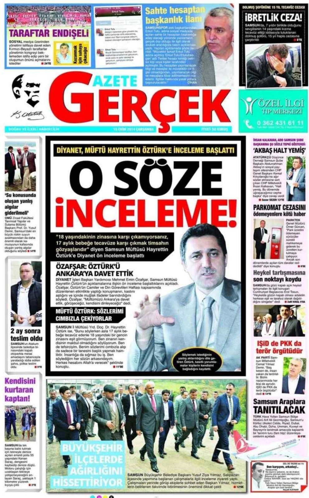 15 Ekim Samsun'un Yerel Gazeteleri - Resim 4