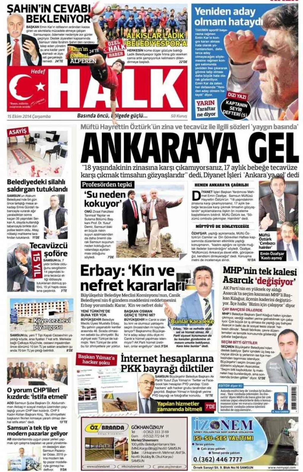 15 Ekim Samsun'un Yerel Gazeteleri - Resim 6