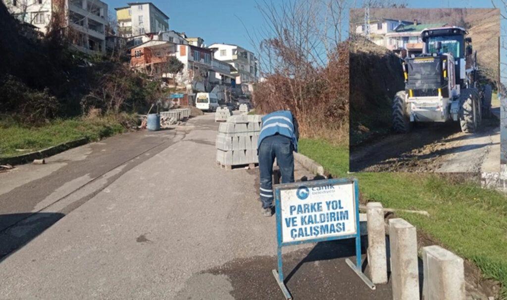 Canik Belediyesi Fen İşleri'nden yol yapım - Resim 1