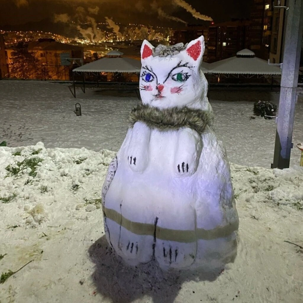 Samsun'da Kar Sanata Dönüştü: Birbirinden İlginç Kardan Adamlar - Resim 10