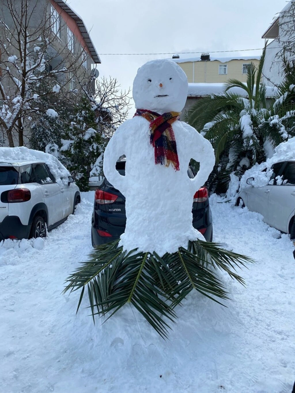 Samsun'da Kar Sanata Dönüştü: Birbirinden İlginç Kardan Adamlar - Resim 13