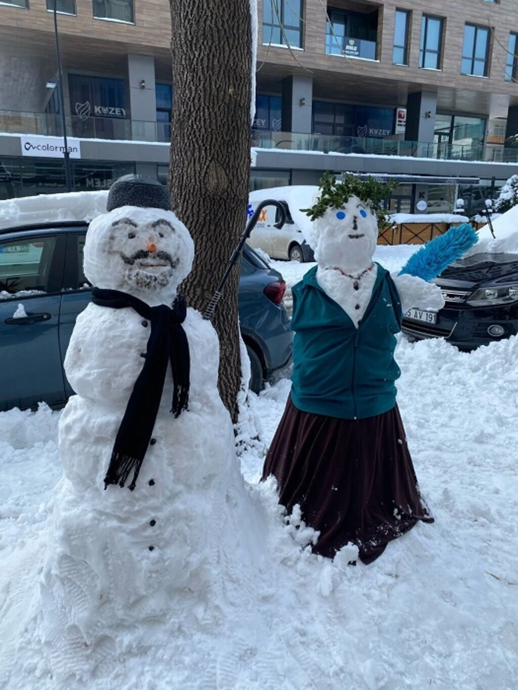 Samsun'da Kar Sanata Dönüştü: Birbirinden İlginç Kardan Adamlar - Resim 47