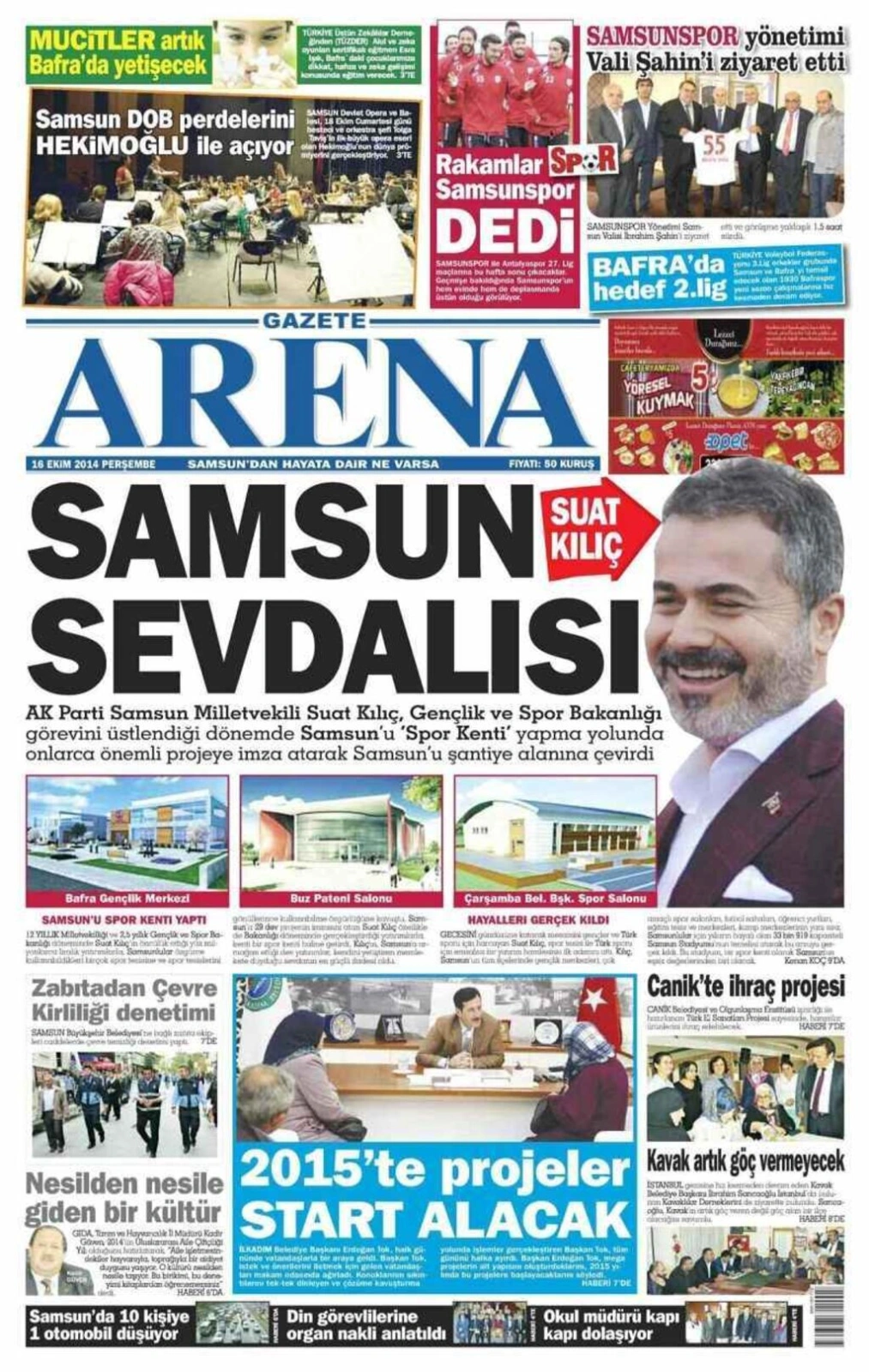 16 Ekim Samsun'un Yerel Gazeteleri - Resim 1