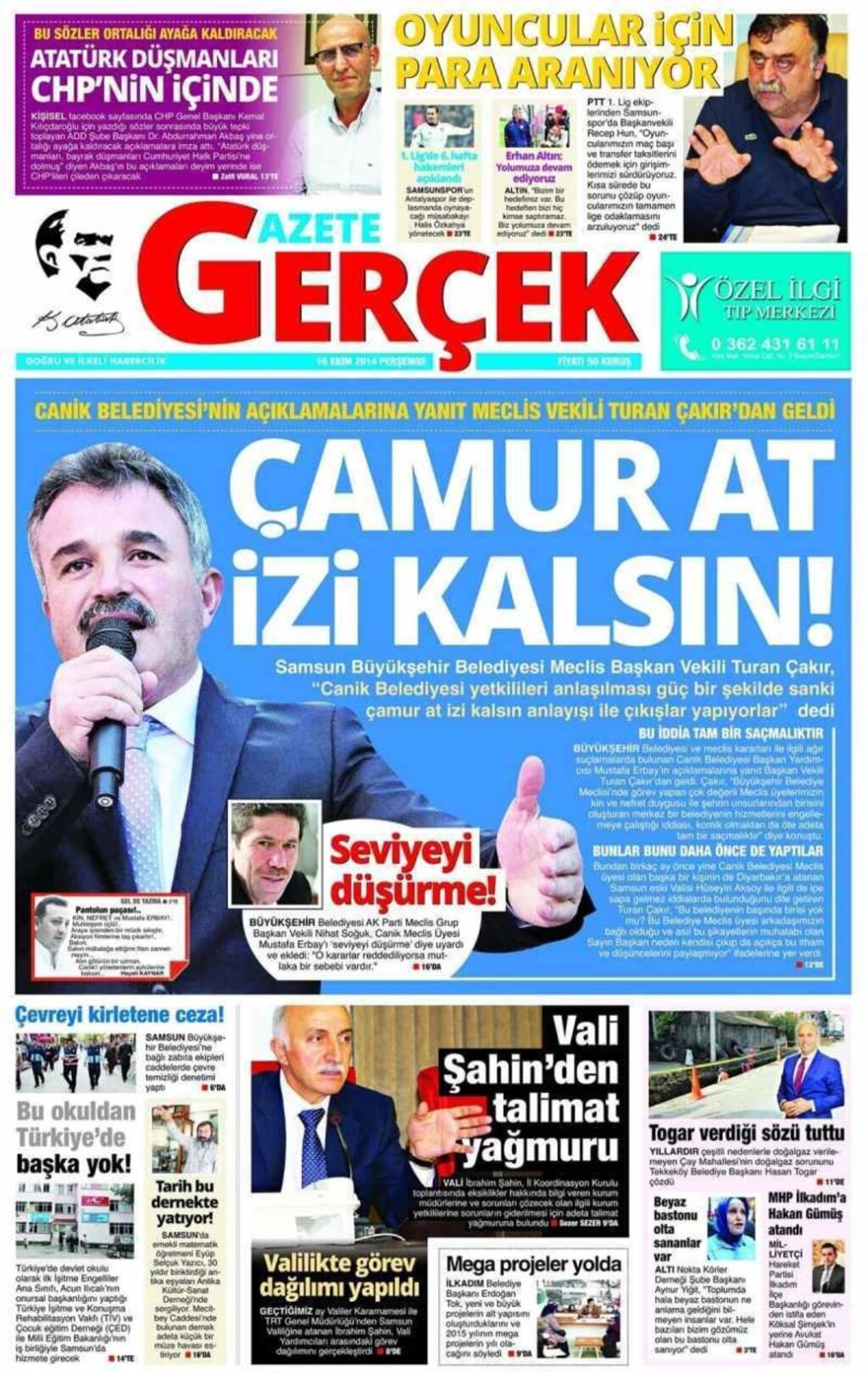16 Ekim Samsun'un Yerel Gazeteleri - Resim 4
