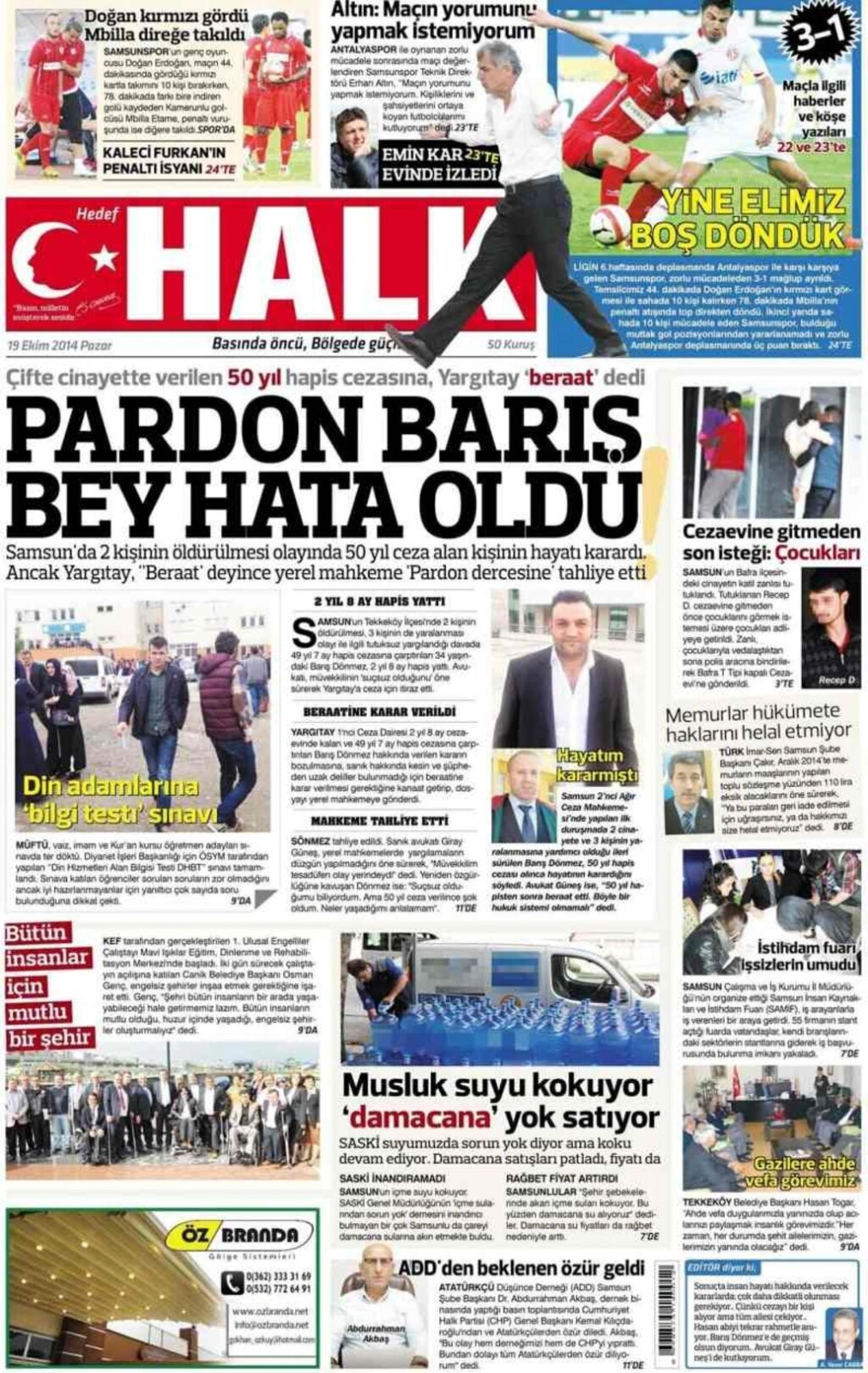 19 Ekim Pazar Samsun Yerel Gazeteleri - Resim 6