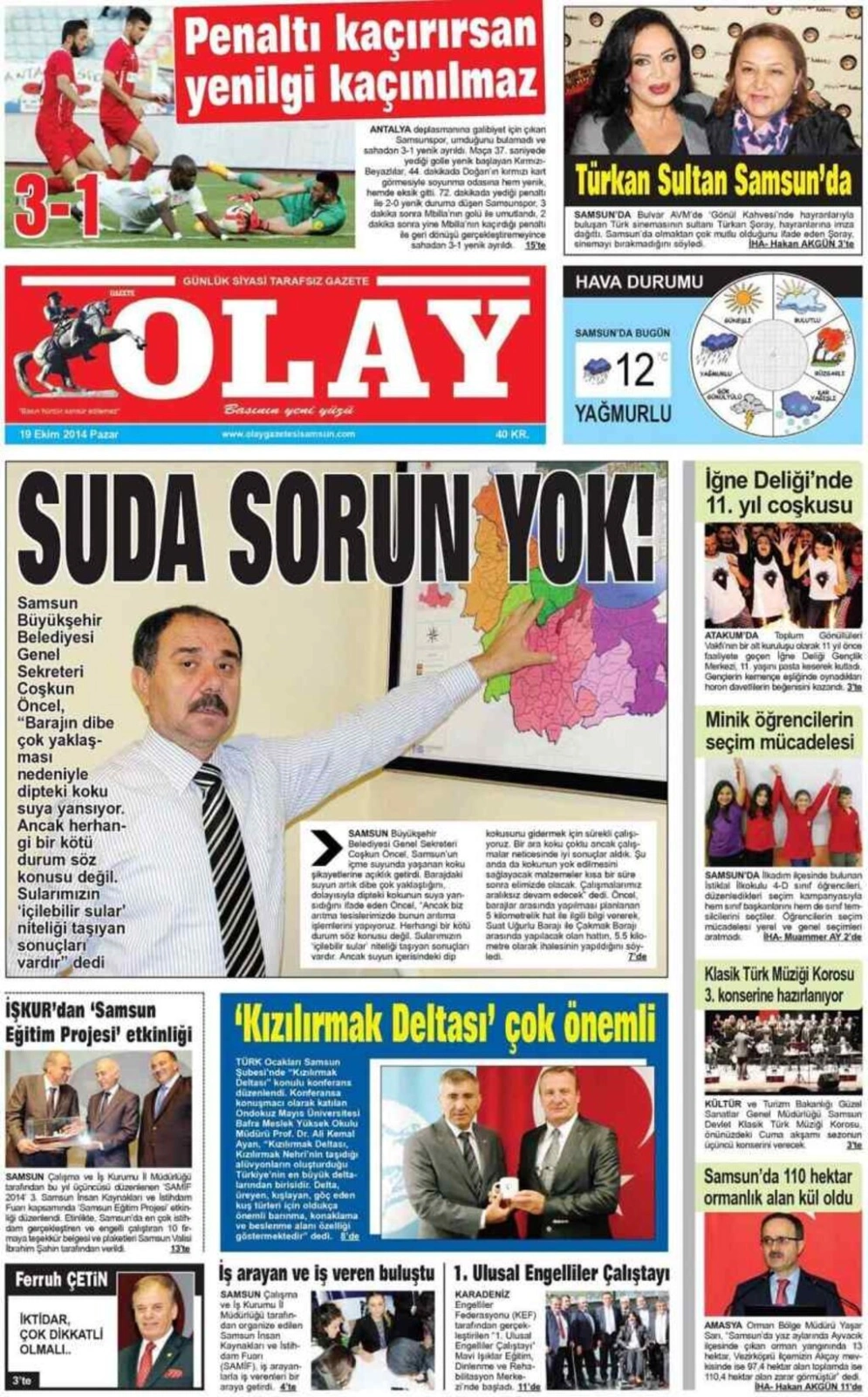 19 Ekim Pazar Samsun Yerel Gazeteleri - Resim 7