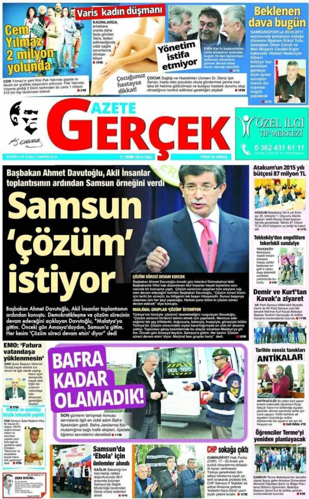 21 Ekim Salı Yerel Gazetelerin birinci sayfaları - Resim 5