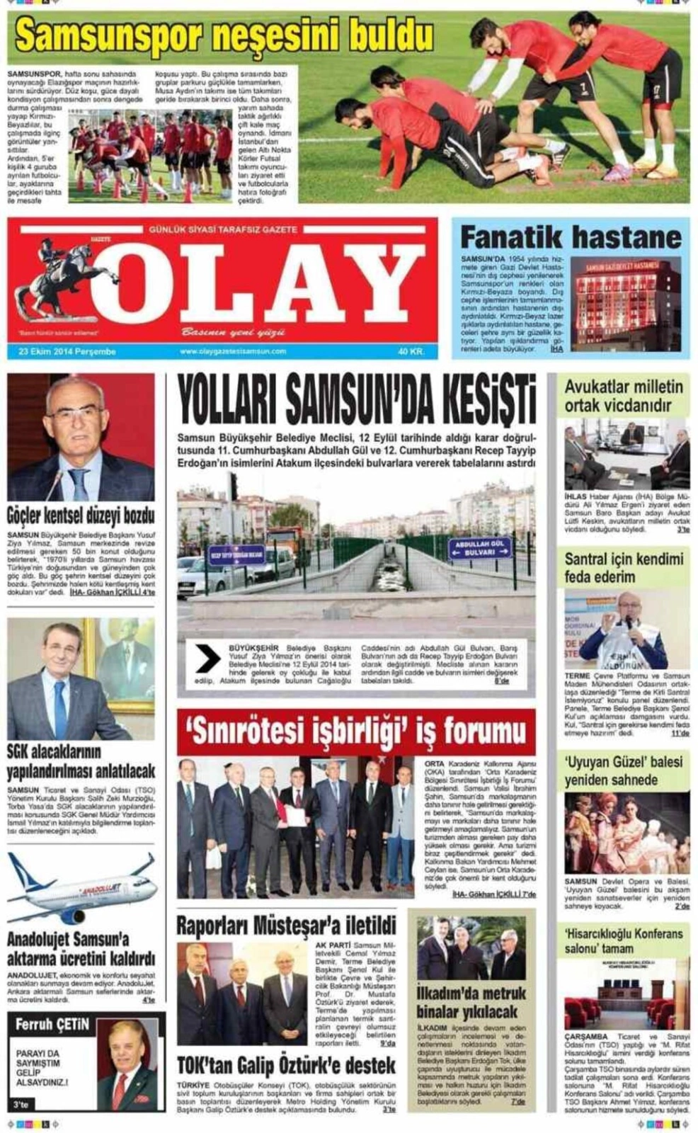 23 Ekim Perşembe yerel gazeteler - Resim 7