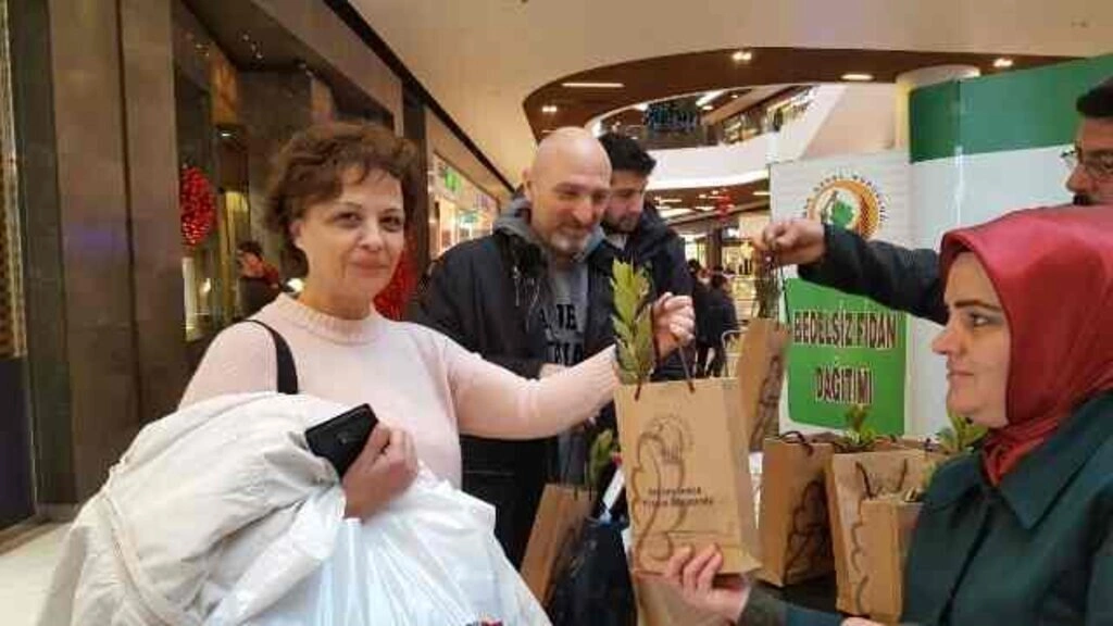 Samsun Orman Fidanlık Müdürlüğü Piazza AVM'de fidan dağıttı - Resim 5