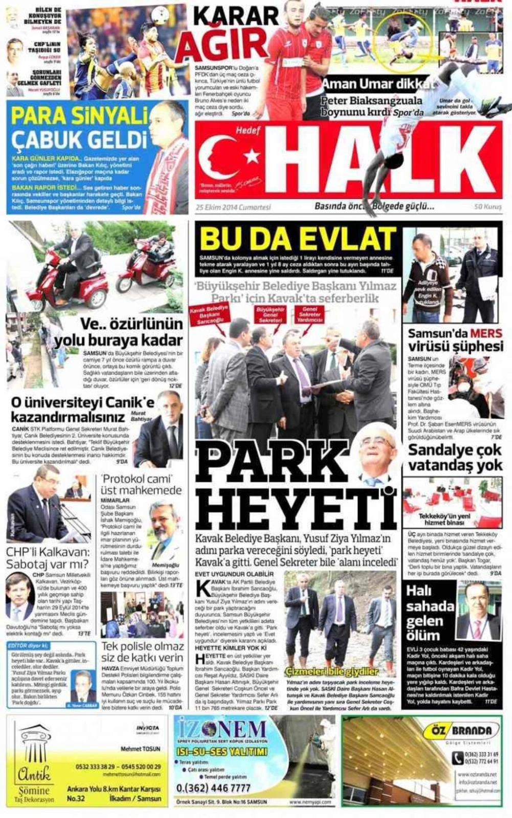 25 Ekim Cumartesi Yerel Gazeteler - Resim 5