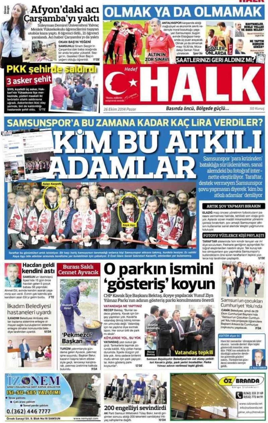 26 Ekim Pazar günü Samsun'un yerel gazeleri - Resim 6