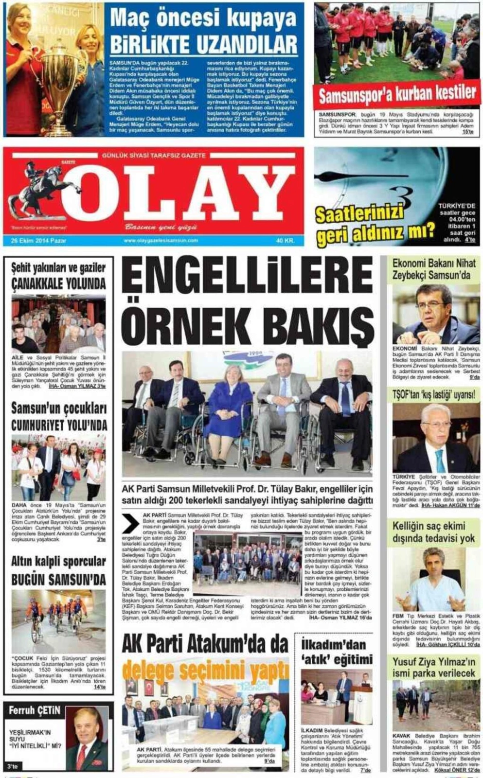 26 Ekim Pazar günü Samsun'un yerel gazeleri - Resim 7
