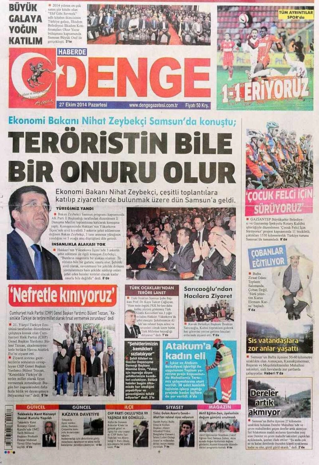 27 Ekim Pazartesi günü Samsun'un yerel gazeteleri - Resim 3