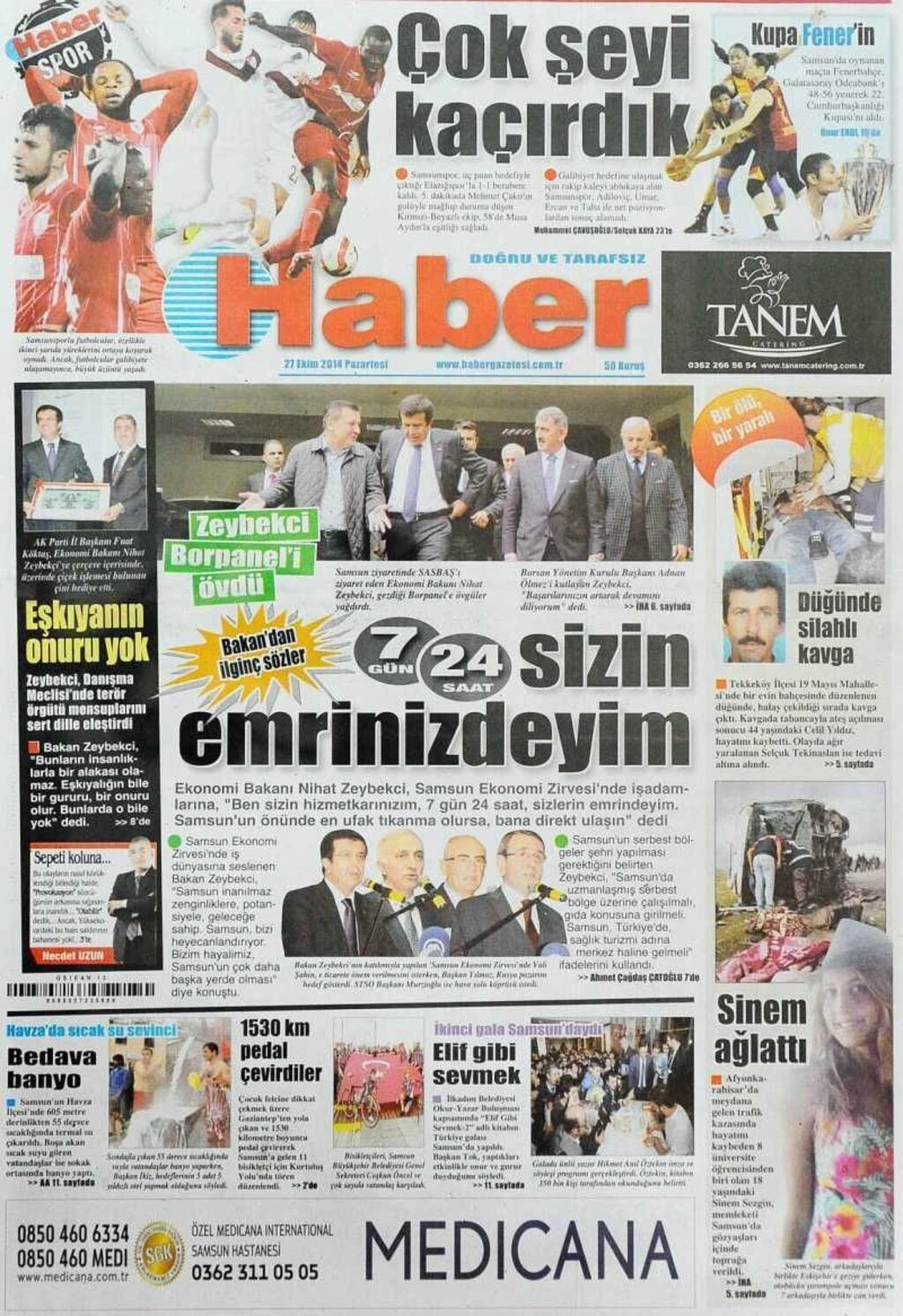27 Ekim Pazartesi günü Samsun'un yerel gazeteleri - Resim 6