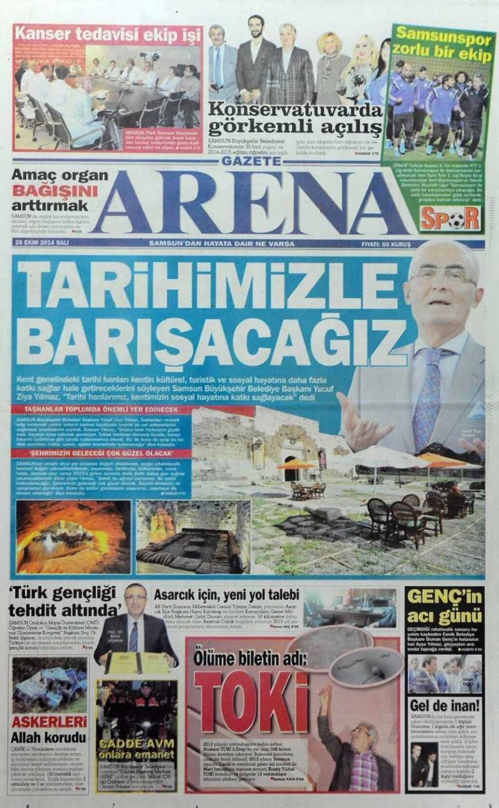 28 Ekim Salı Samsun'un yerel gazeteleri - Resim 1