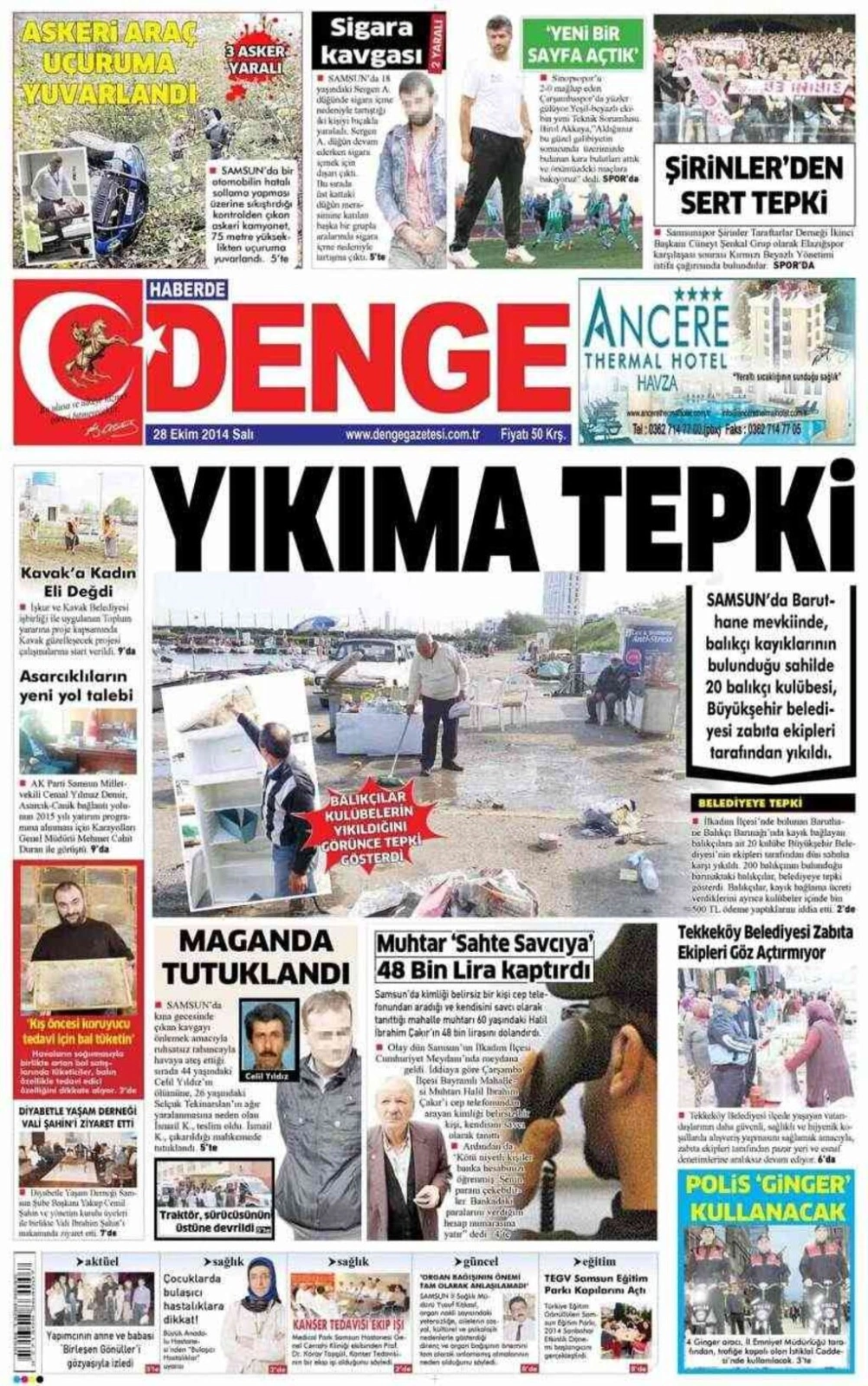 28 Ekim Salı Samsun'un yerel gazeteleri - Resim 2