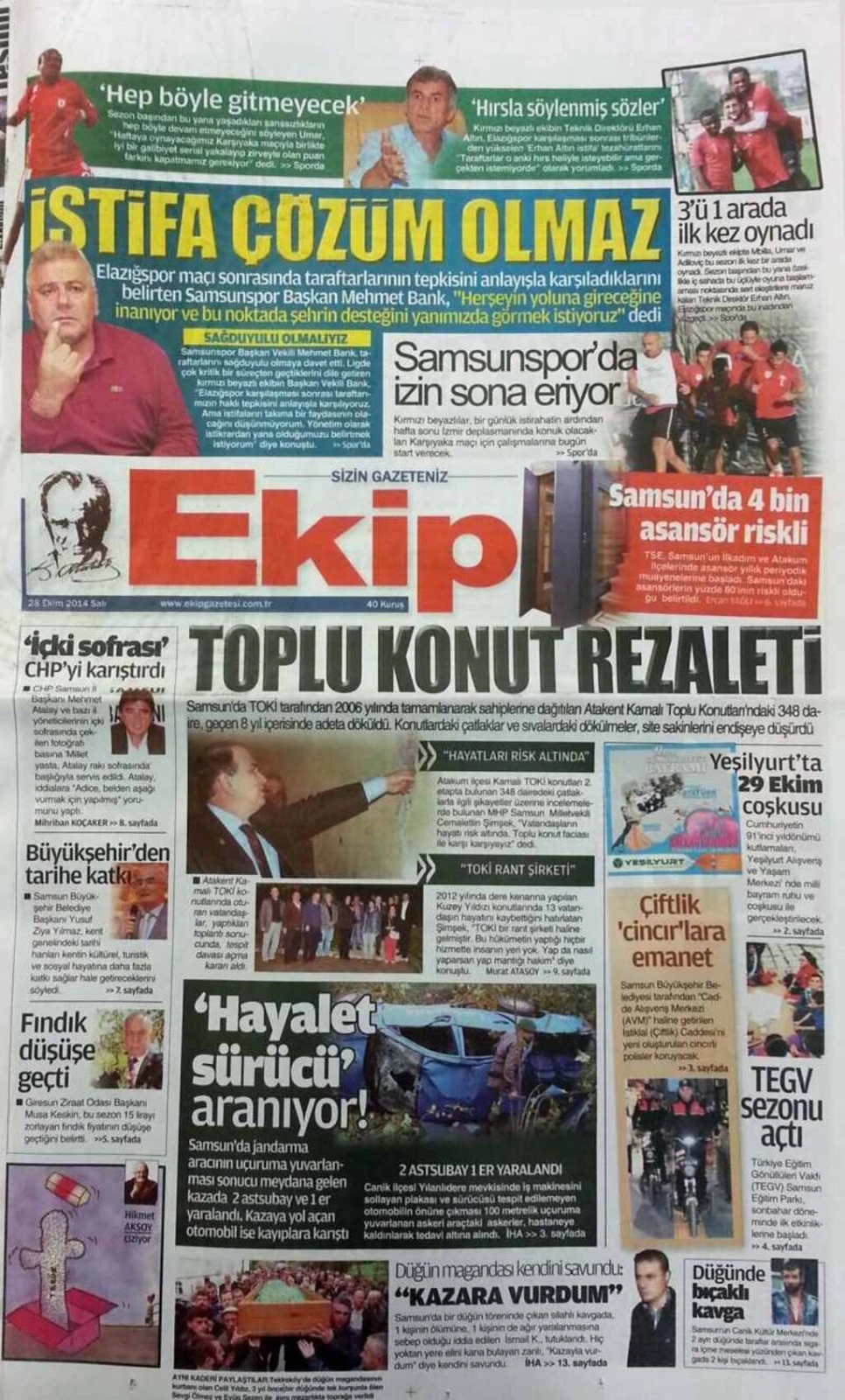 28 Ekim Salı Samsun'un yerel gazeteleri - Resim 3