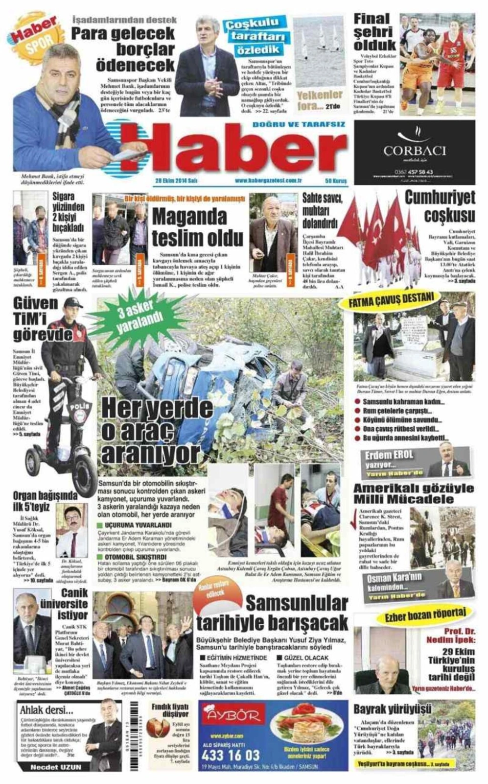 28 Ekim Salı Samsun'un yerel gazeteleri - Resim 5