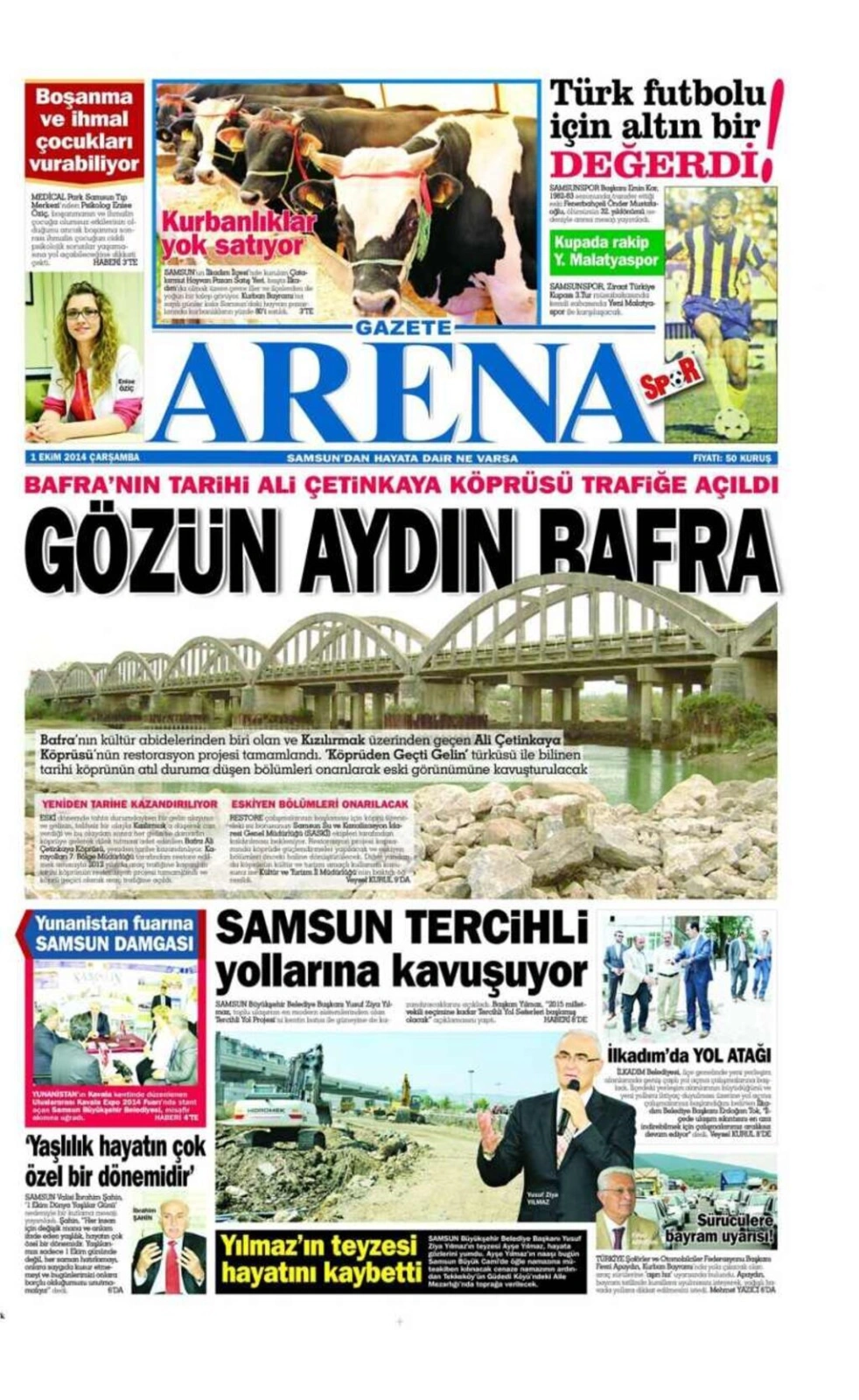 1 Ekim Samsun'un Yerel Gazeteleri - Resim 1