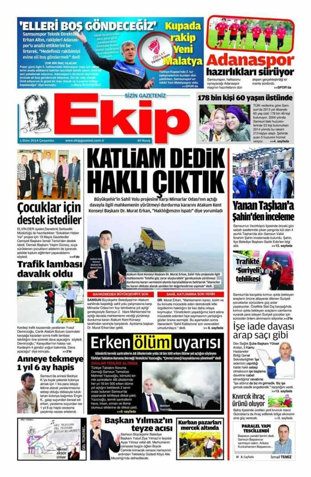 1 Ekim Samsun'un Yerel Gazeteleri - Resim 3