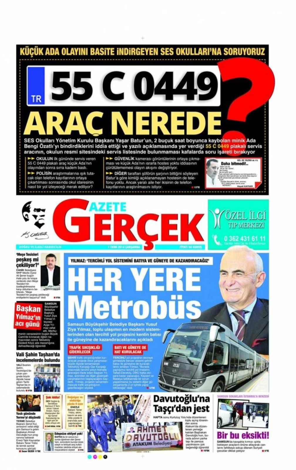 1 Ekim Samsun'un Yerel Gazeteleri - Resim 4