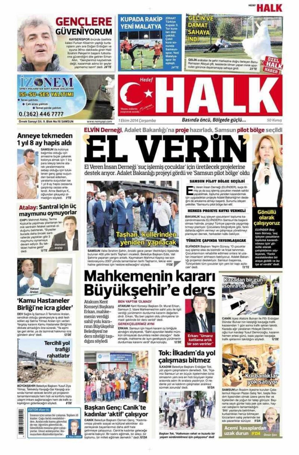 1 Ekim Samsun'un Yerel Gazeteleri - Resim 6