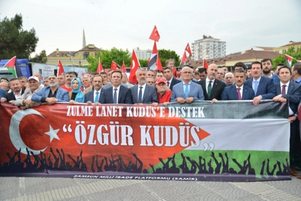 Samsun'da Zulme Lanet, Kudüs'e Destek yürüyüşü - Resim 3