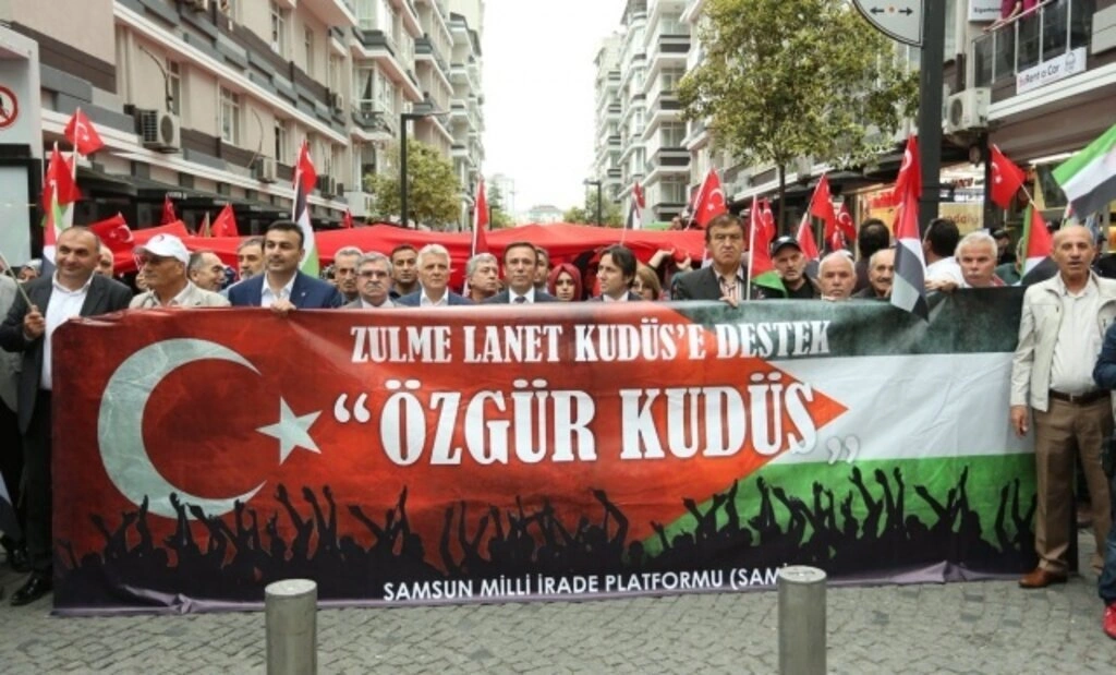 Samsun'da Zulme Lanet, Kudüs'e Destek yürüyüşü - Resim 4