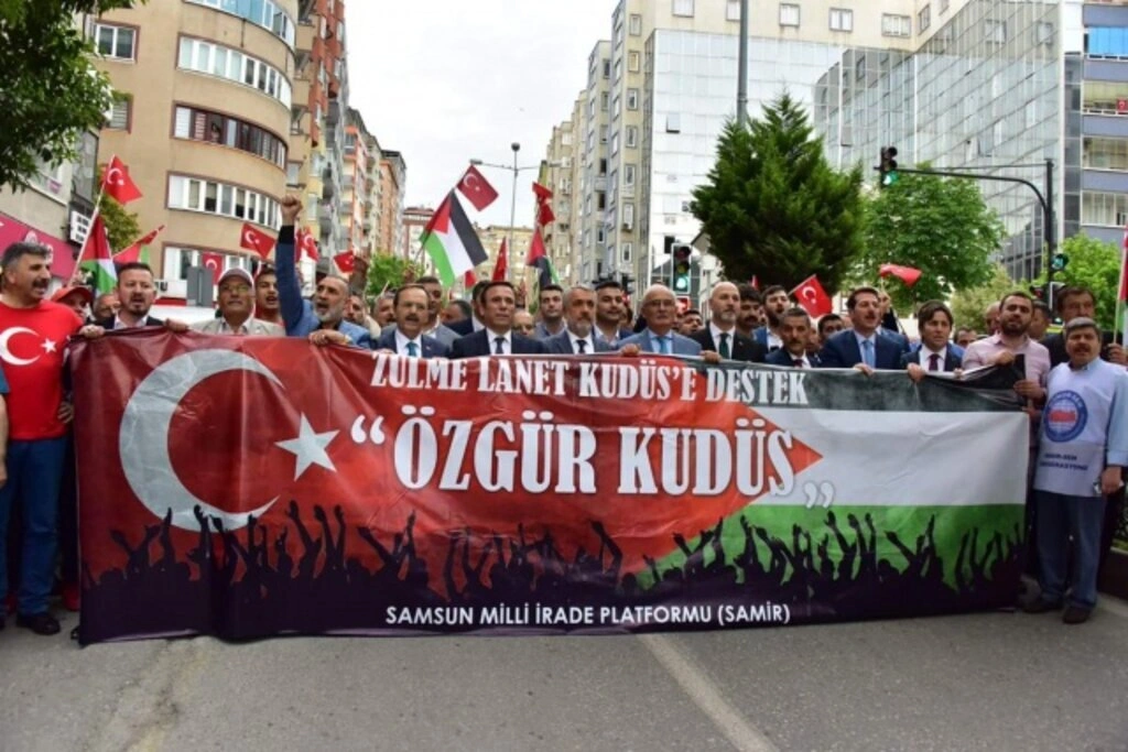 Samsun'da Zulme Lanet, Kudüs'e Destek yürüyüşü - Resim 5