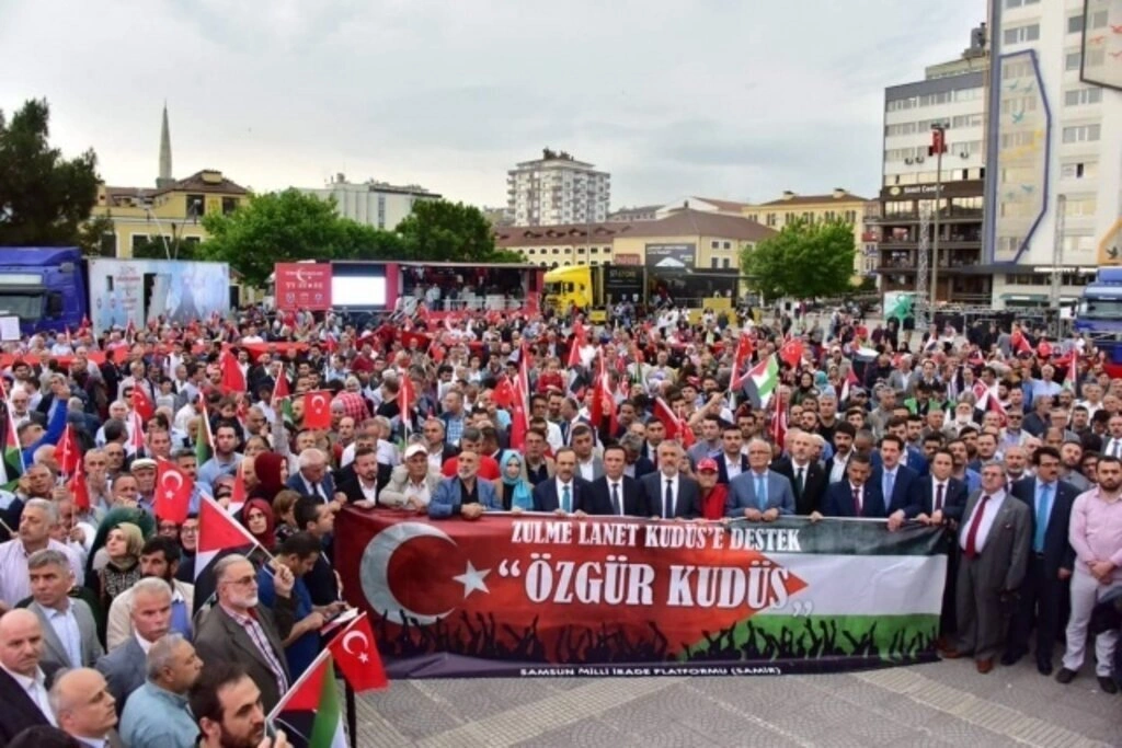 Samsun'da Zulme Lanet, Kudüs'e Destek yürüyüşü - Resim 7
