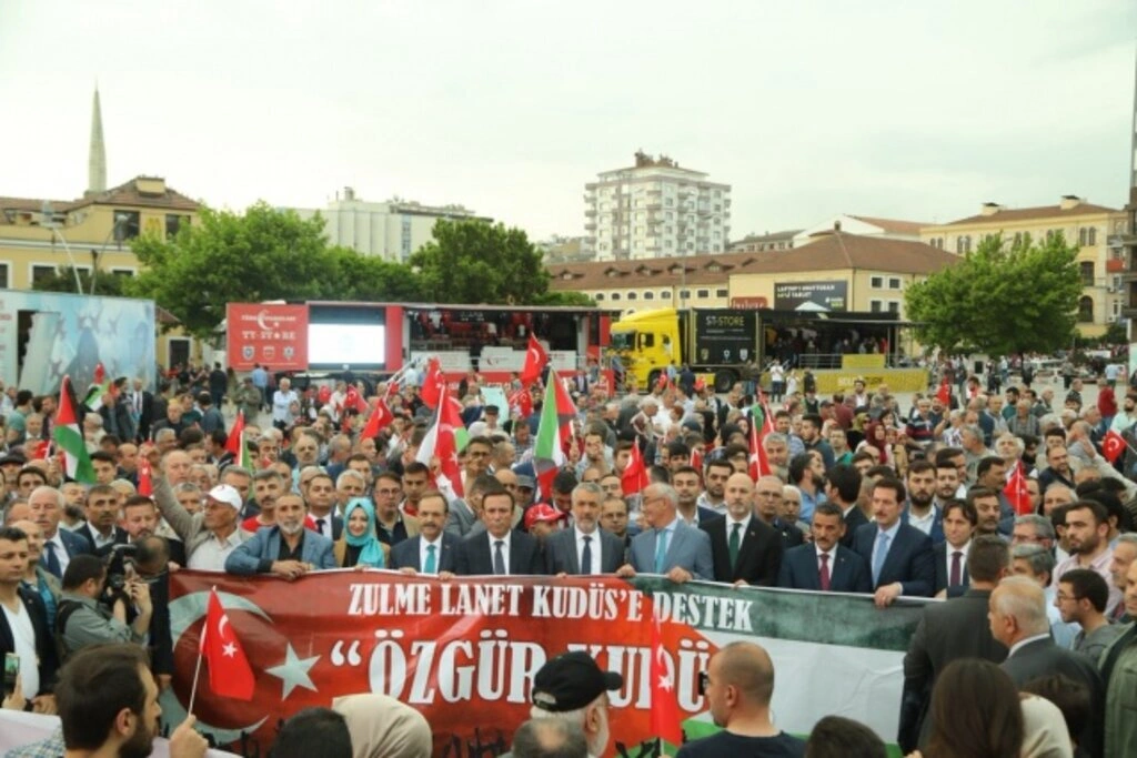 Samsun'da Zulme Lanet, Kudüs'e Destek yürüyüşü - Resim 8