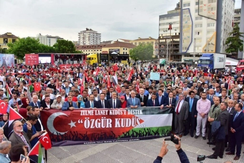 Samsun'da Zulme Lanet, Kudüs'e Destek yürüyüşü - Resim 12