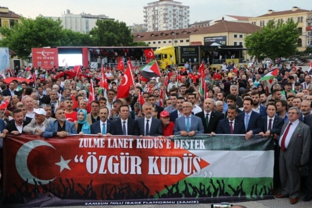 Samsun'da Zulme Lanet, Kudüs'e Destek yürüyüşü - Resim 15