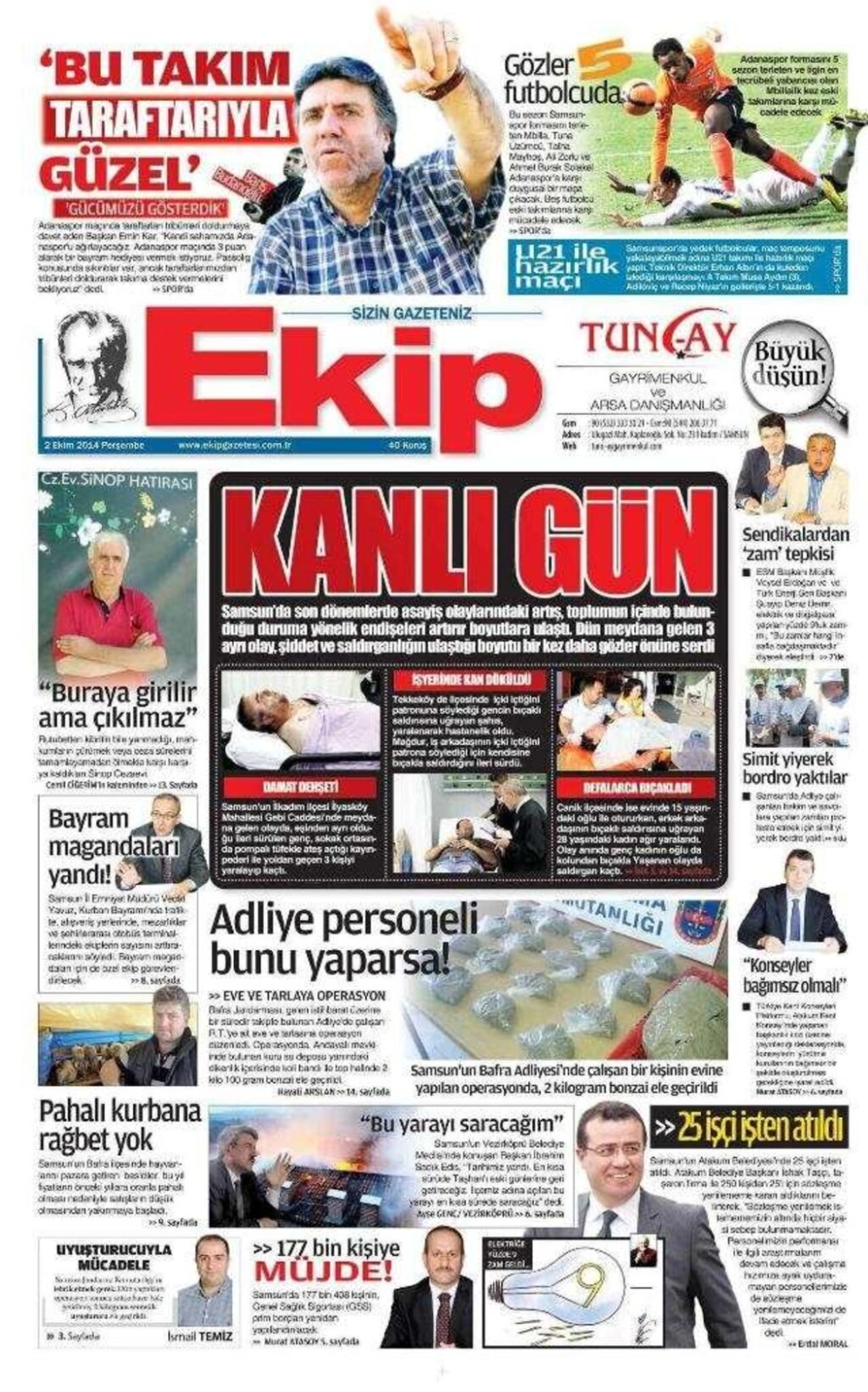 2 Ekim Perşembe Yerel Gazeteler - Resim 4