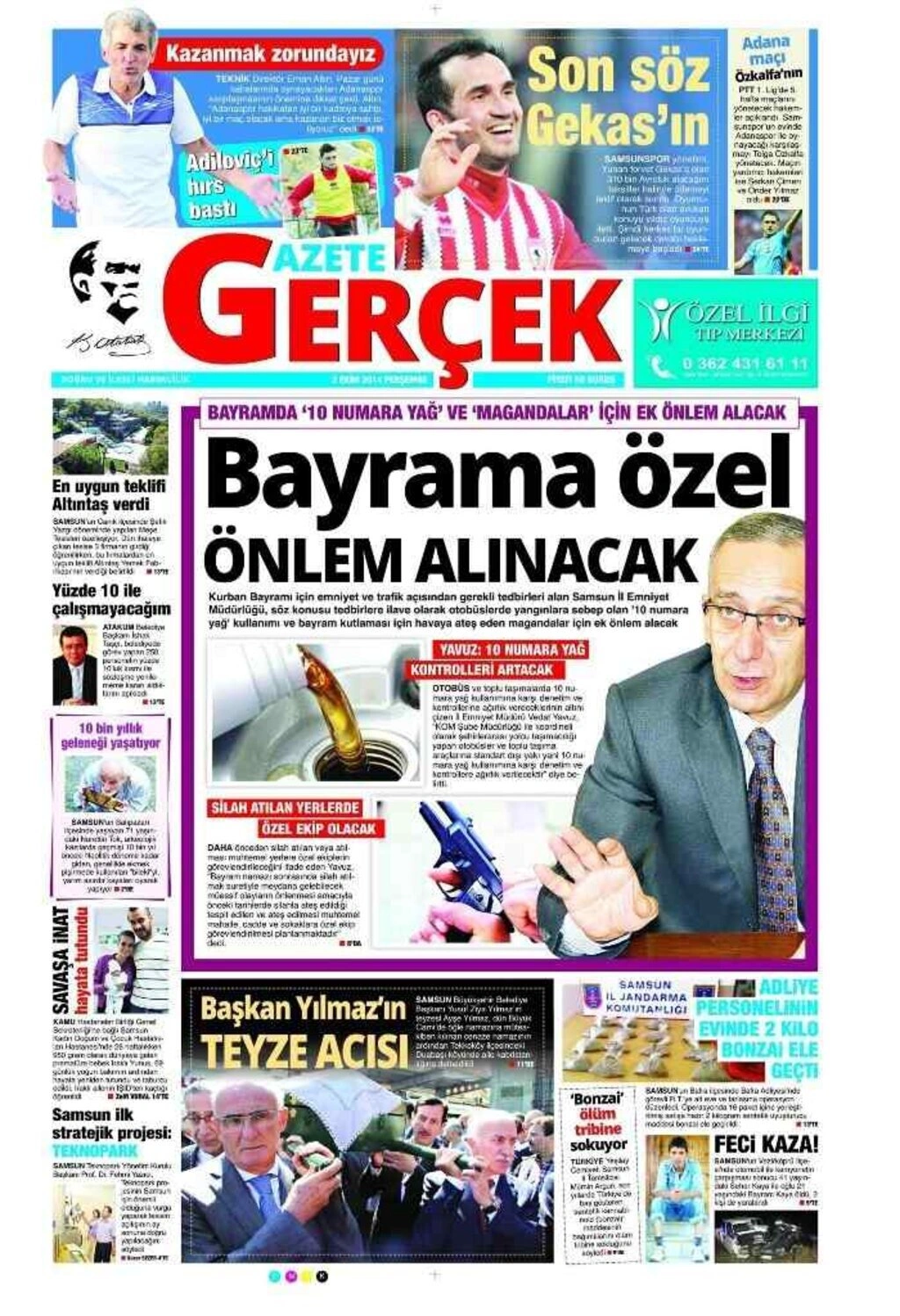2 Ekim Perşembe Yerel Gazeteler - Resim 5