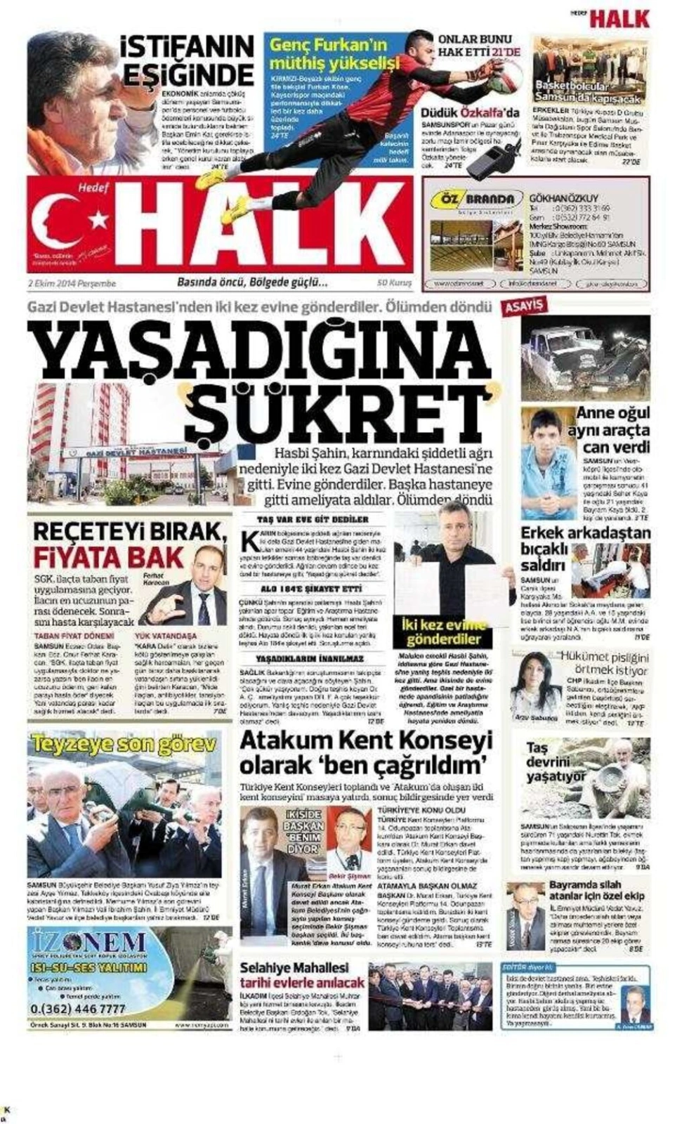 2 Ekim Perşembe Yerel Gazeteler - Resim 7