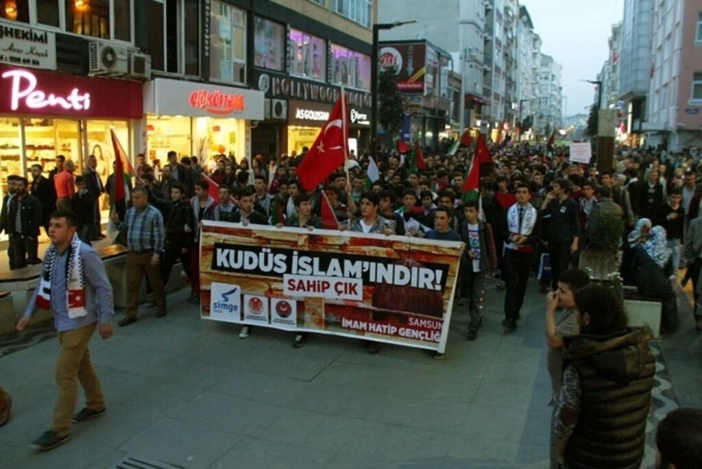 Samsun İmam Hatip Lisesi öğrencileri'nden Mescid-i Aksa yürüyüşü - Resim 6