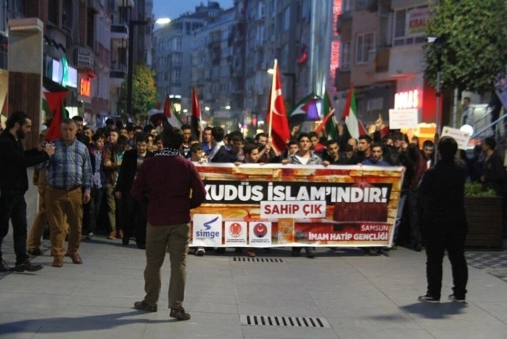 Samsun İmam Hatip Lisesi öğrencileri'nden Mescid-i Aksa yürüyüşü - Resim 11